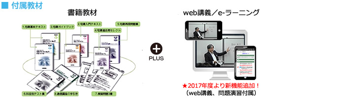 ■付属教材(テキスト+宅建web/e-ラーニング)