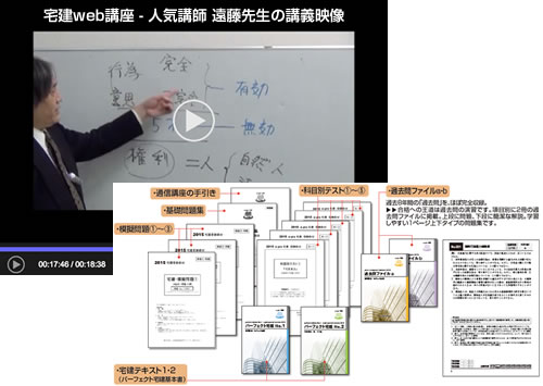 人気講師 遠藤先生の講義映像と、コンパクトサイズのテキスト群